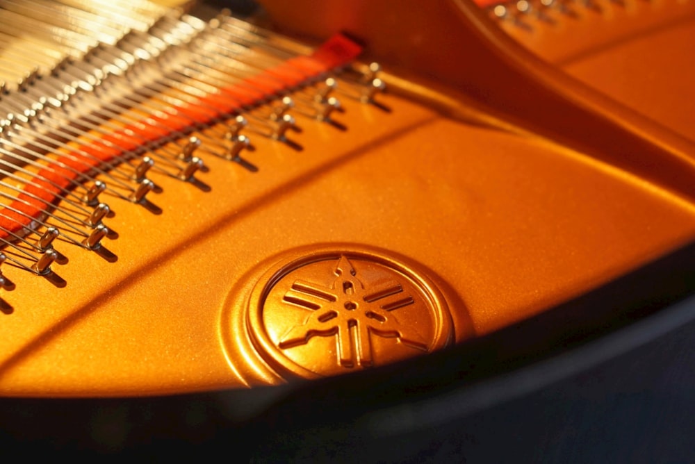 a close up of a guitar