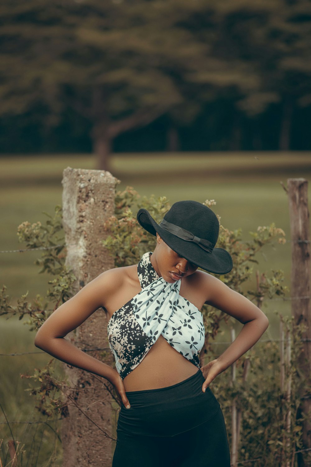 a woman wearing a hat