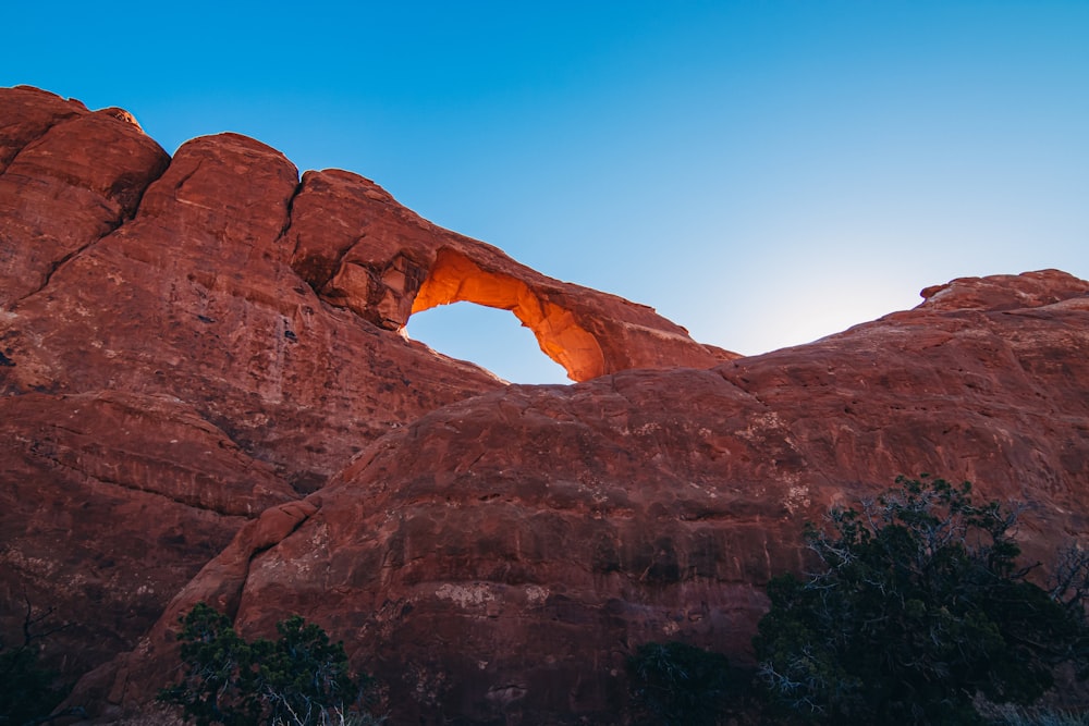 a large rock arch