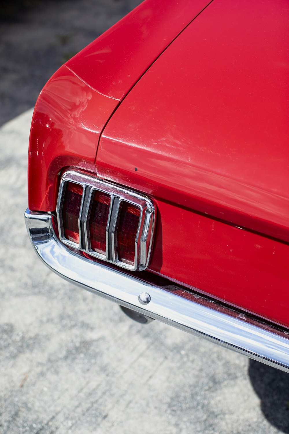 the front of a red car