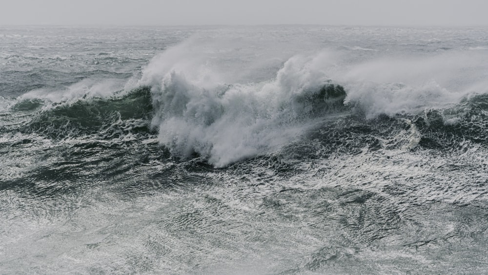 waves crashing on a beach