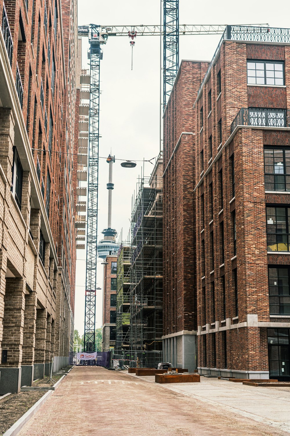 a brick building with a tower