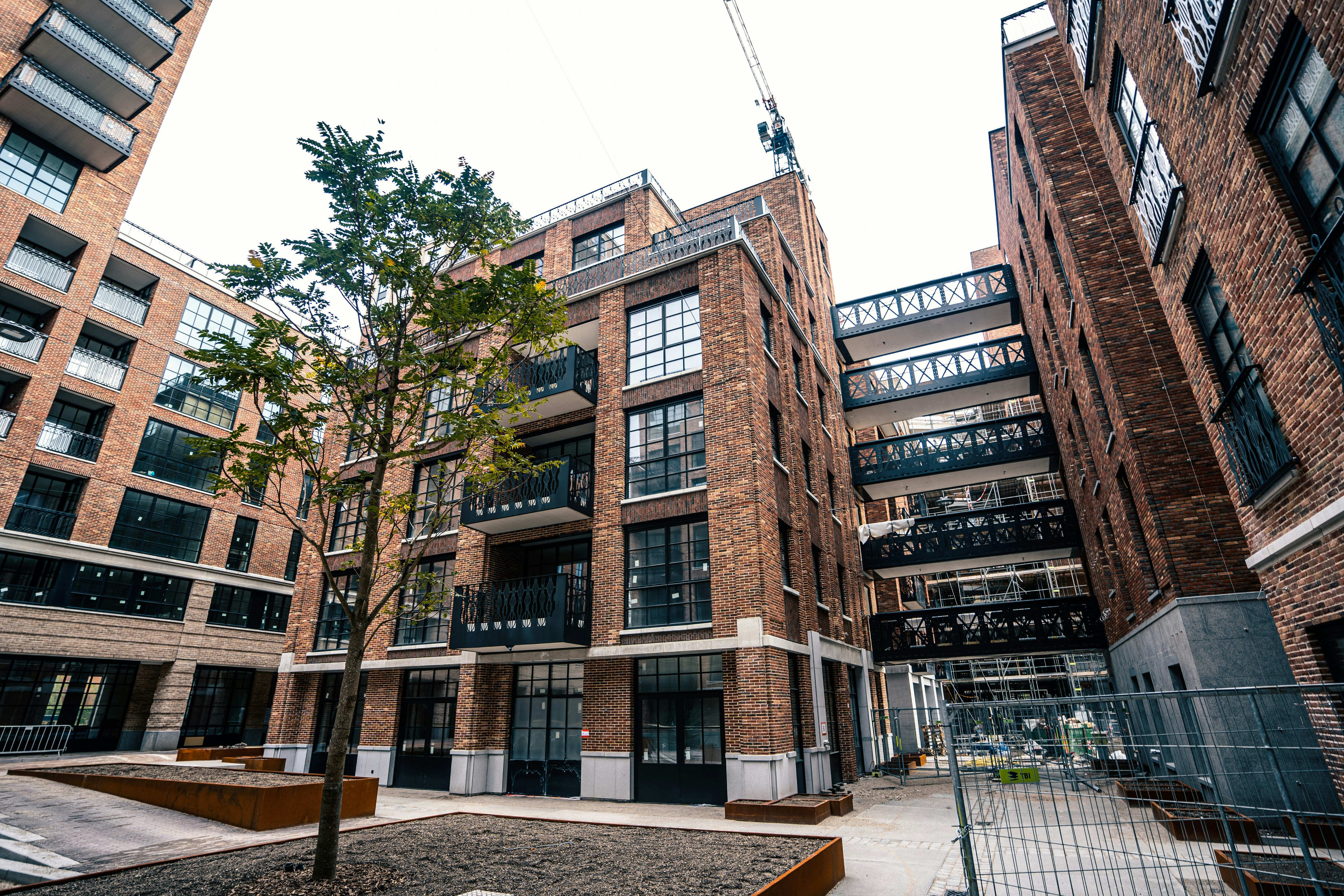 a building with a tree in front