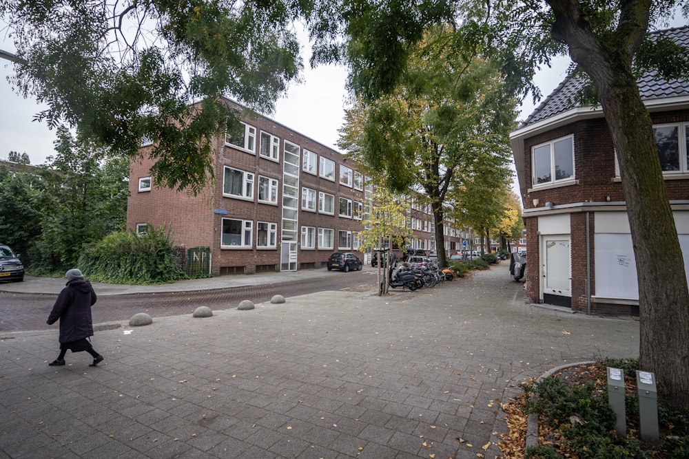 a person walking on a street