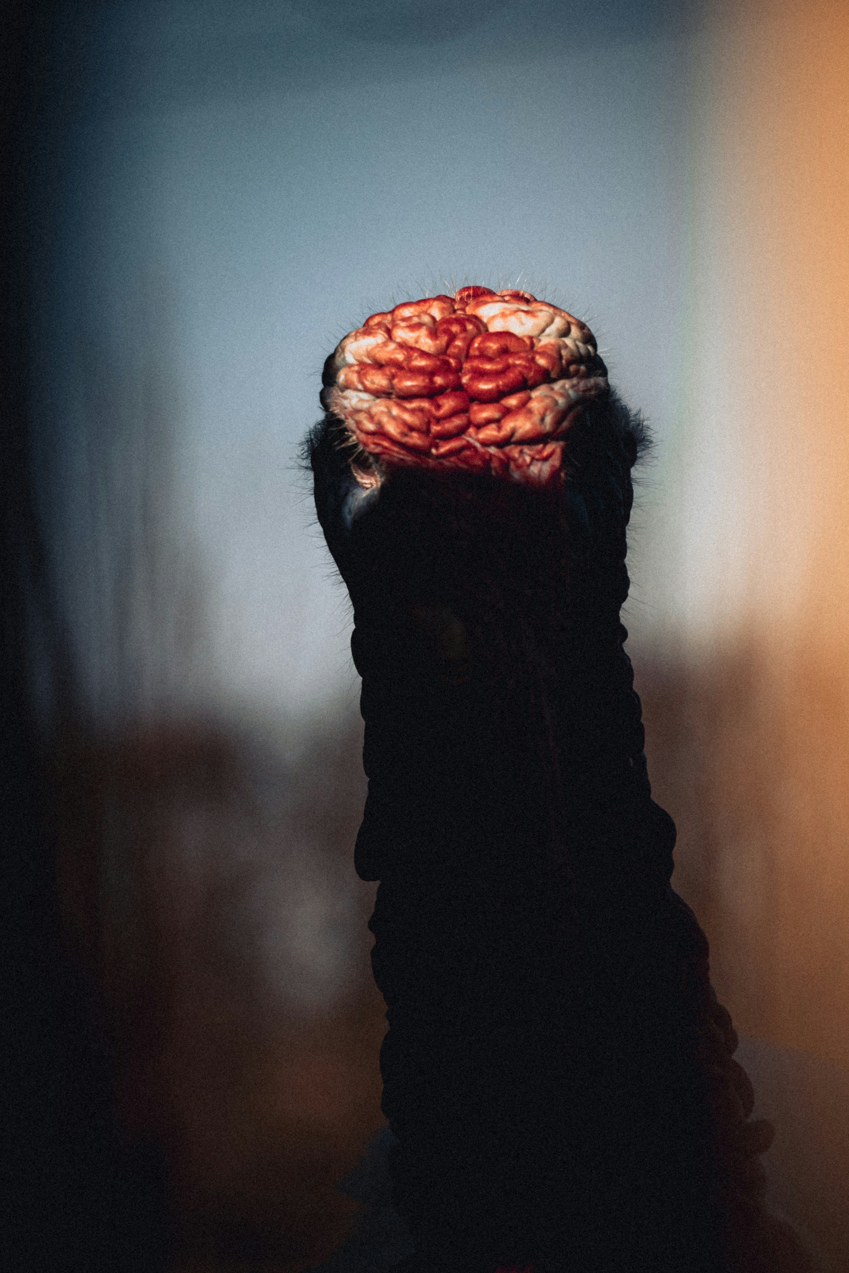 어둠 속에 서있는 사람