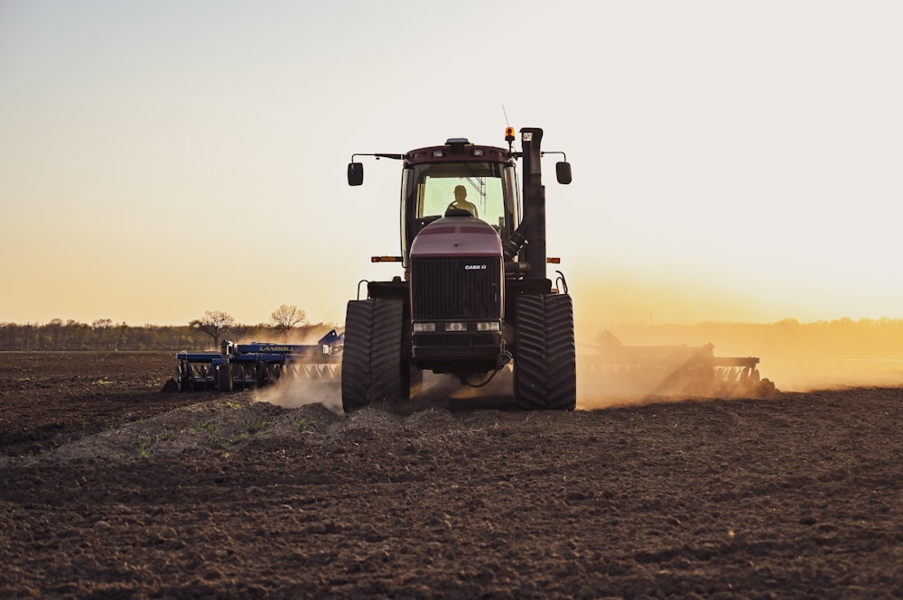 a tractor in a field