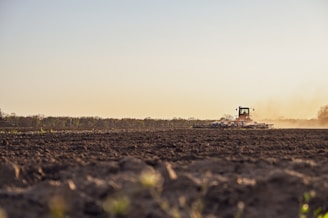 a tractor in a field