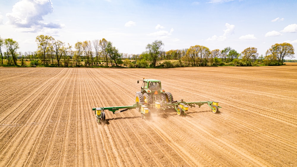 a tractor in a field