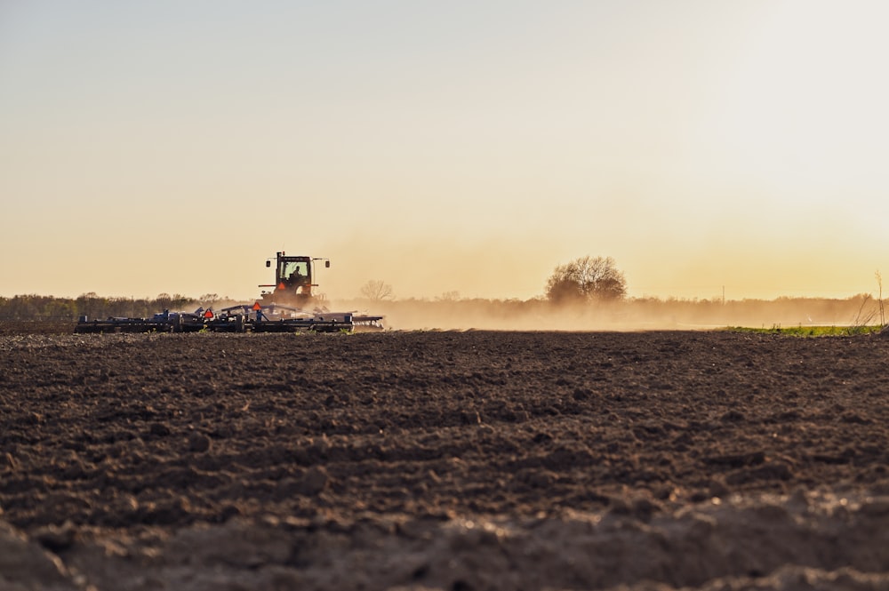 a tractor in a field