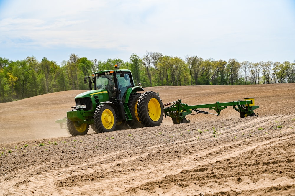 a tractor in a field