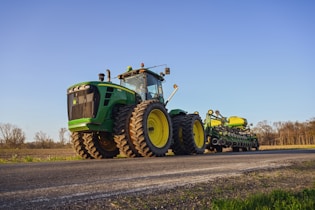 a tractor on a road