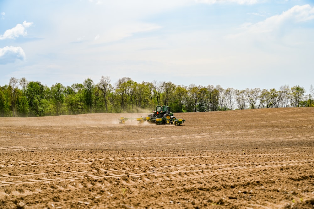 a tractor in a field