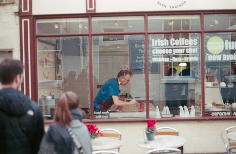 a person sitting at a table