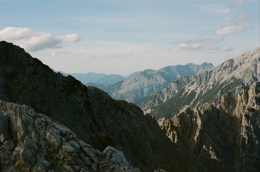 a mountain range with snow