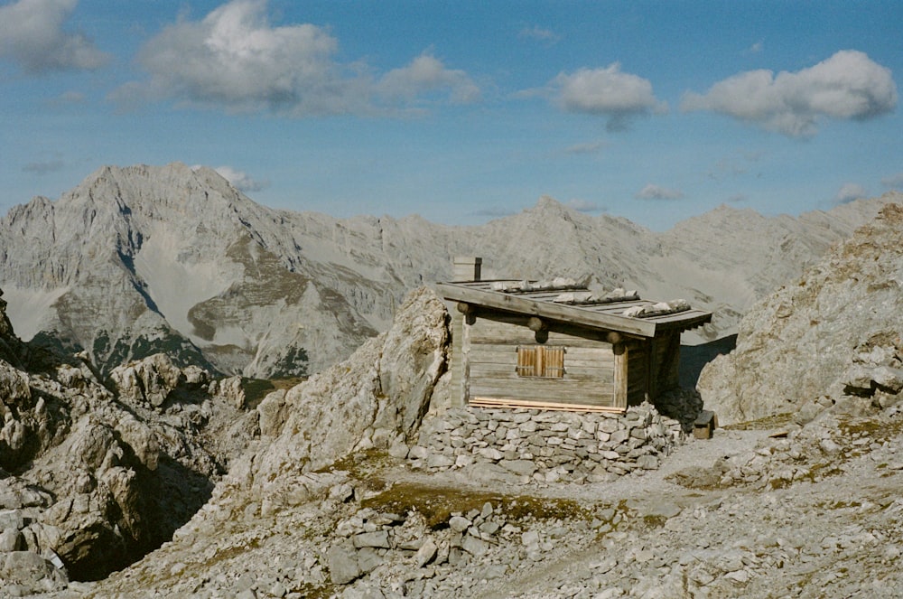 a building in a rocky area