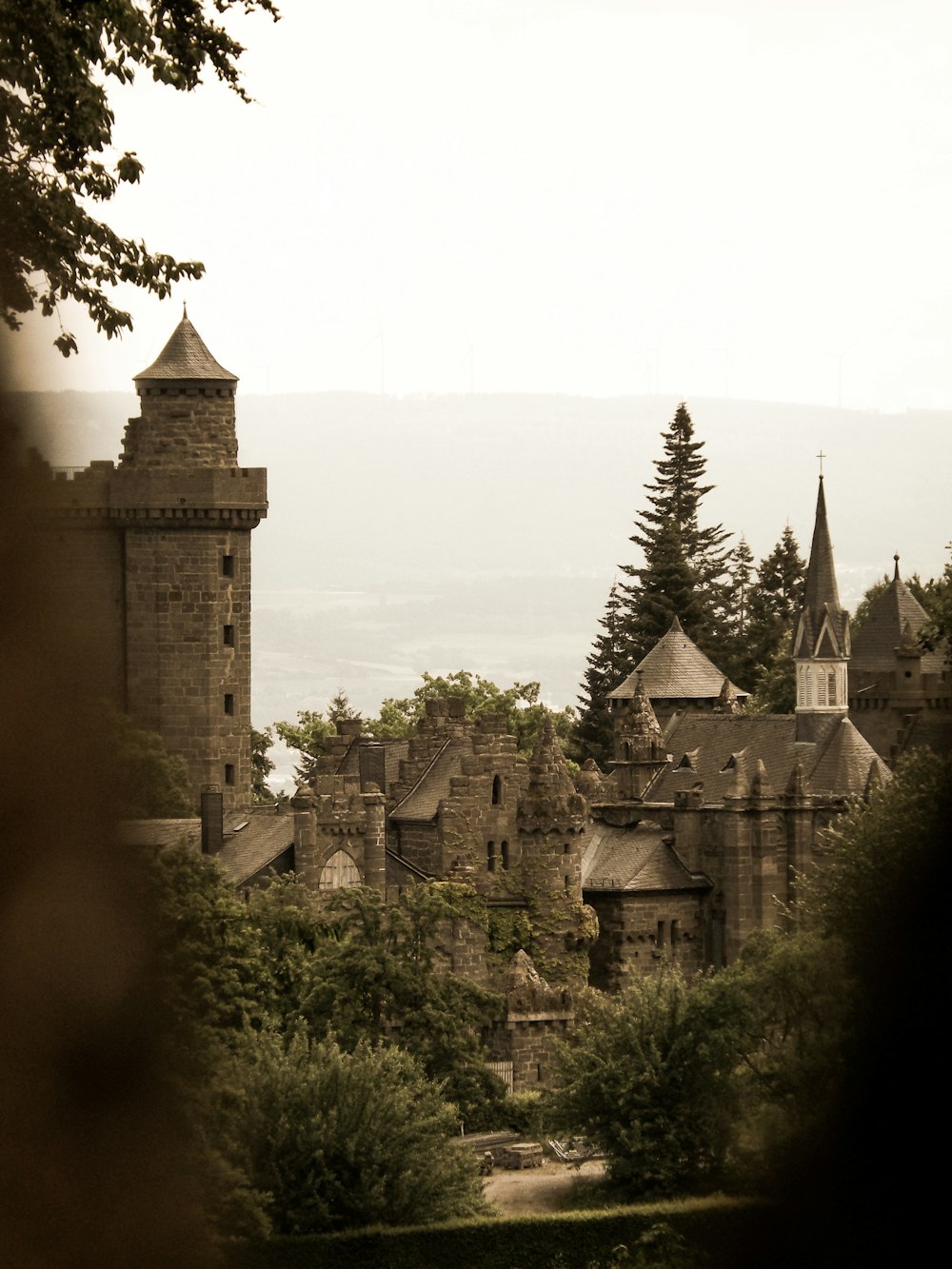 a castle on a hill