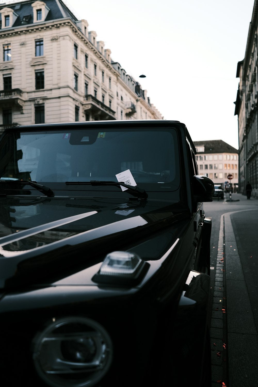 a car parked on the side of a road