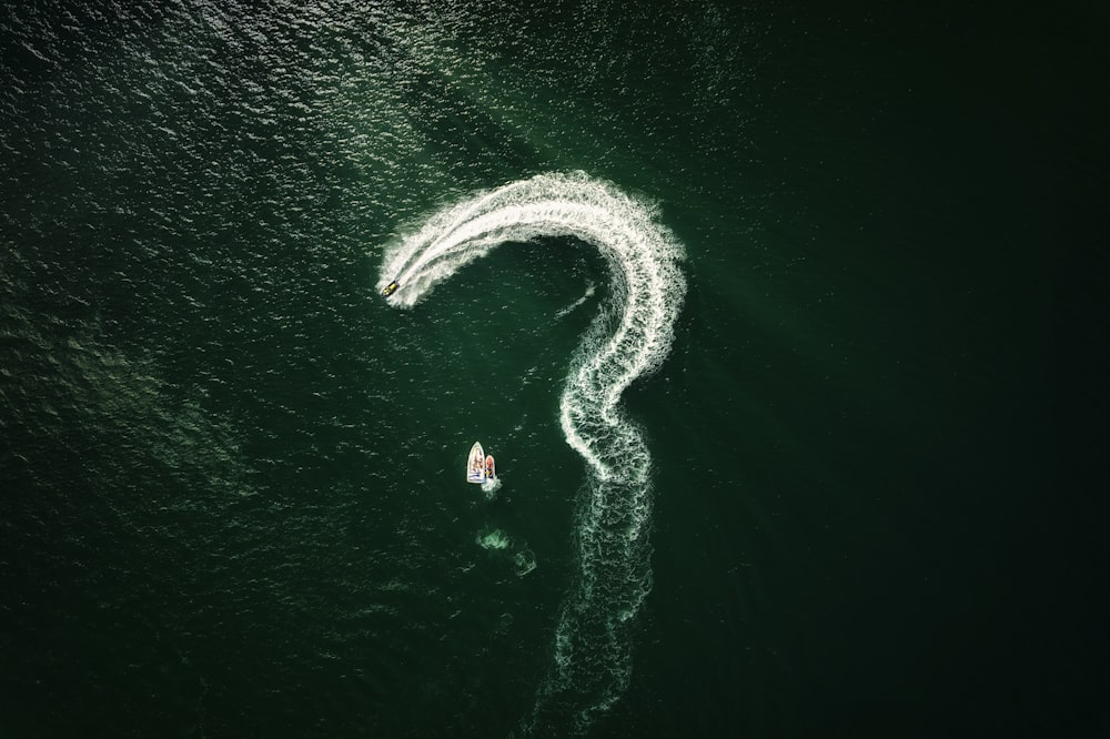 a person swimming in water