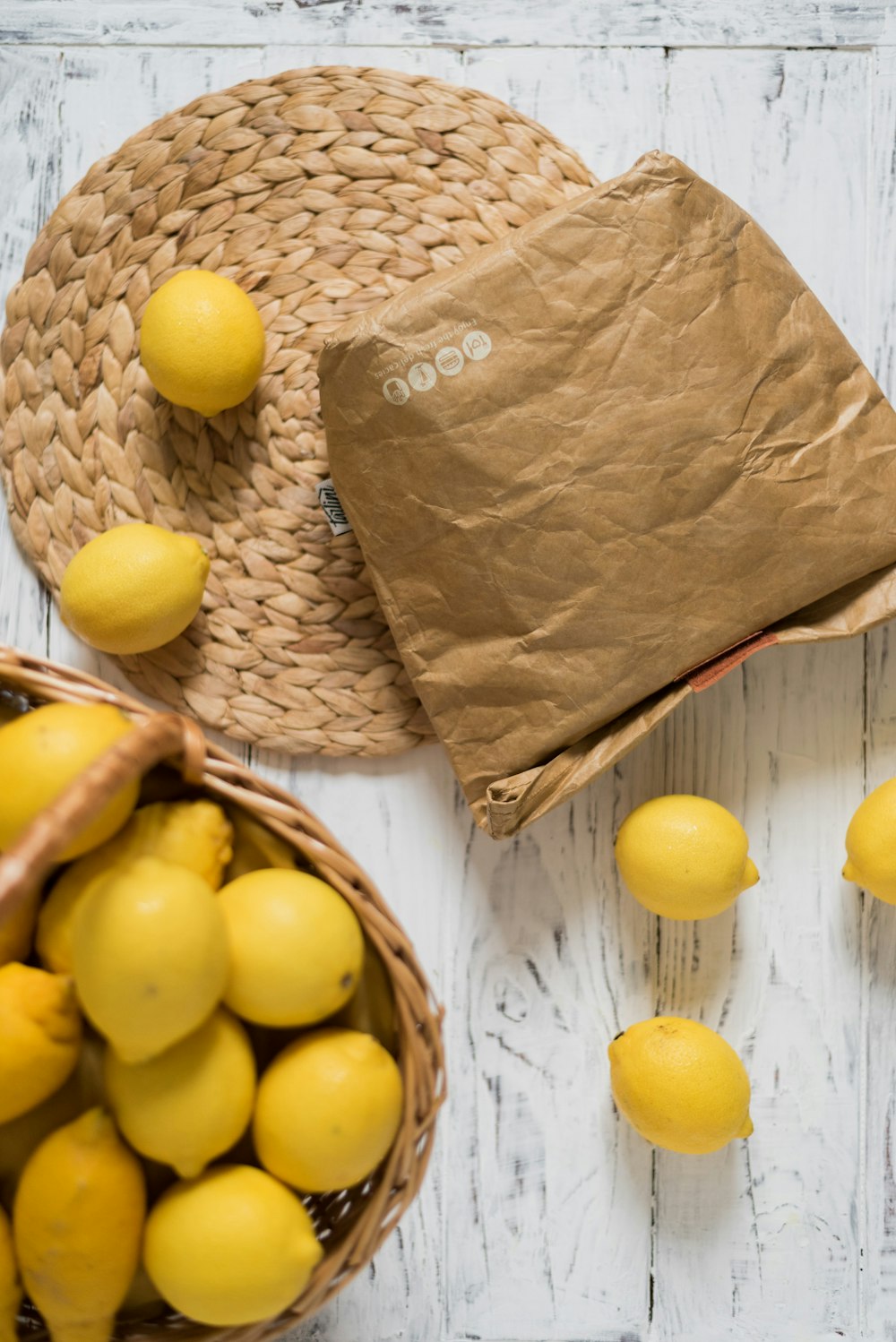 a couple of baskets full of lemons