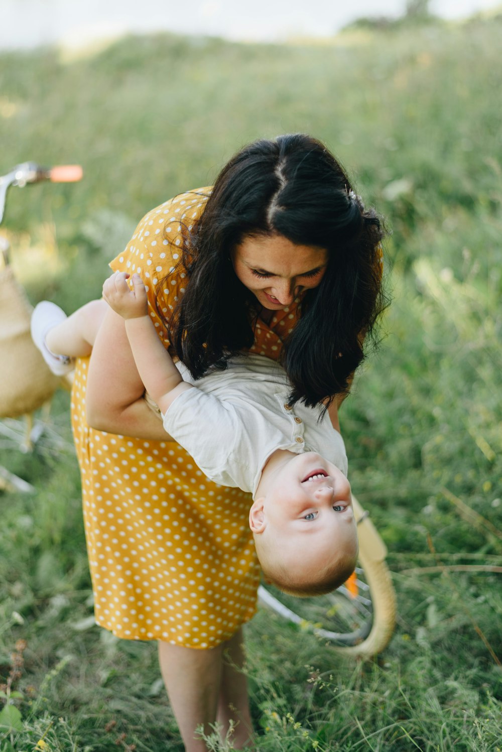 a person holding a baby