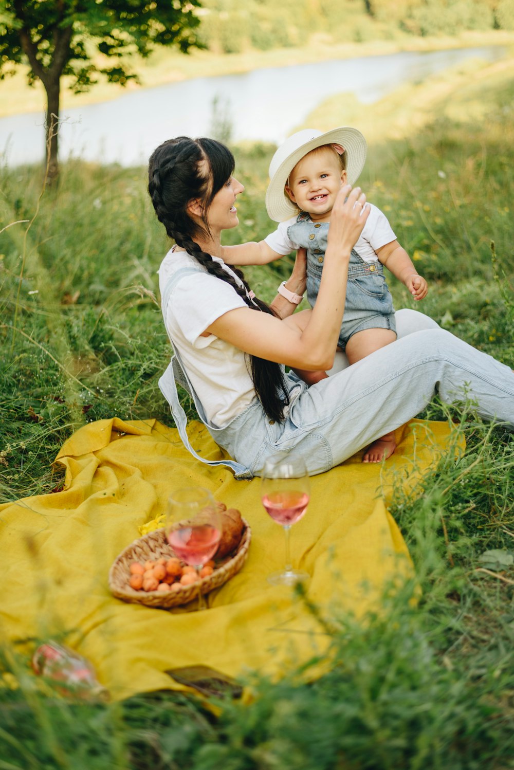 a person holding a baby