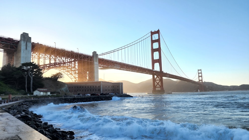 a large bridge over some water