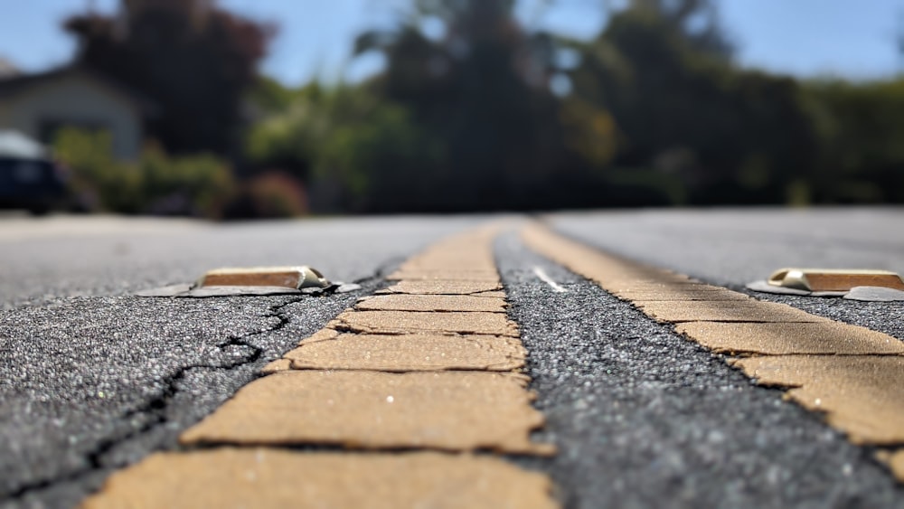 a close up of a road