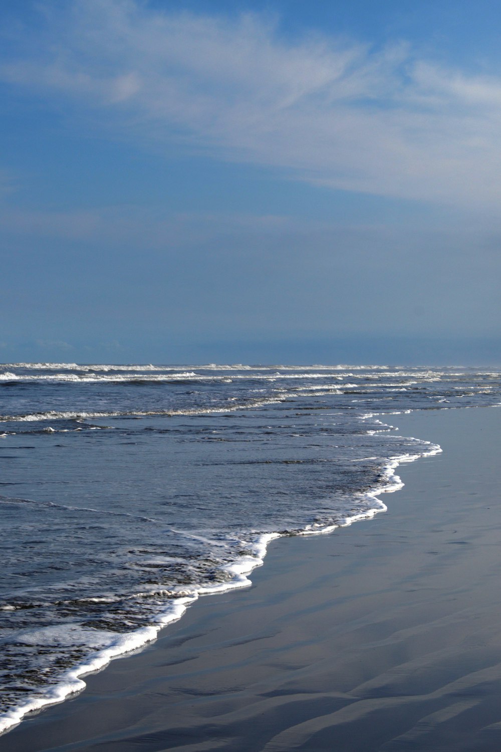 a beach with waves