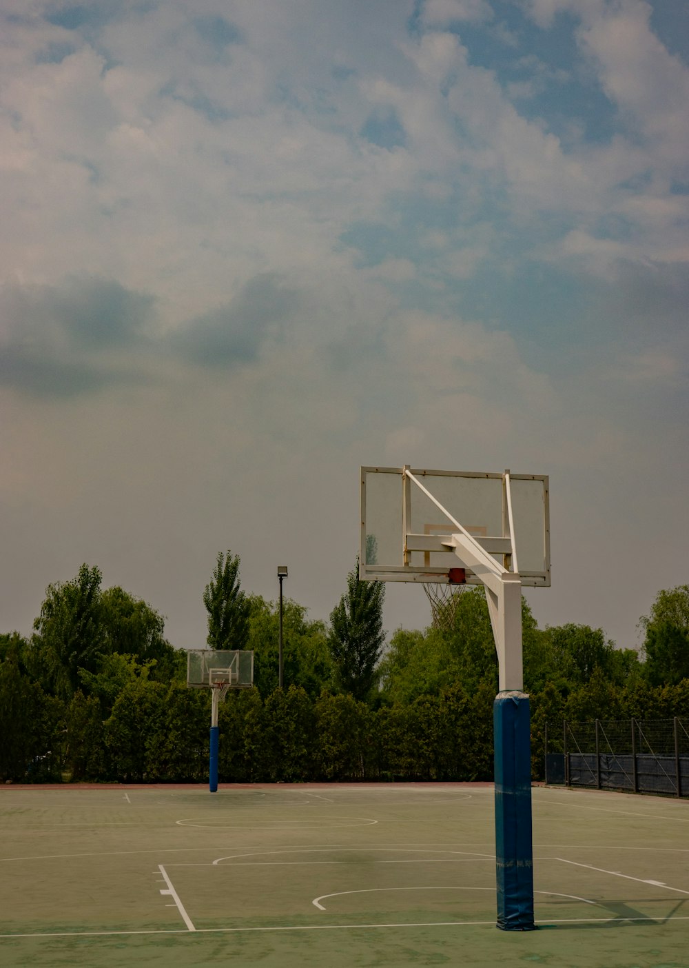 a basketball hoop in a court