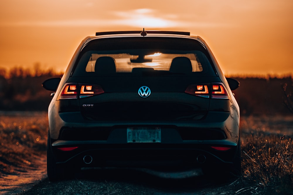 a car parked in a field