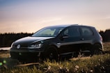 a car parked in a field