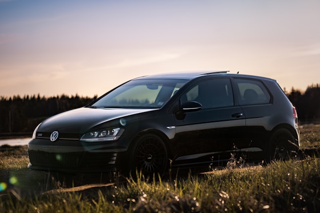a car parked in a field