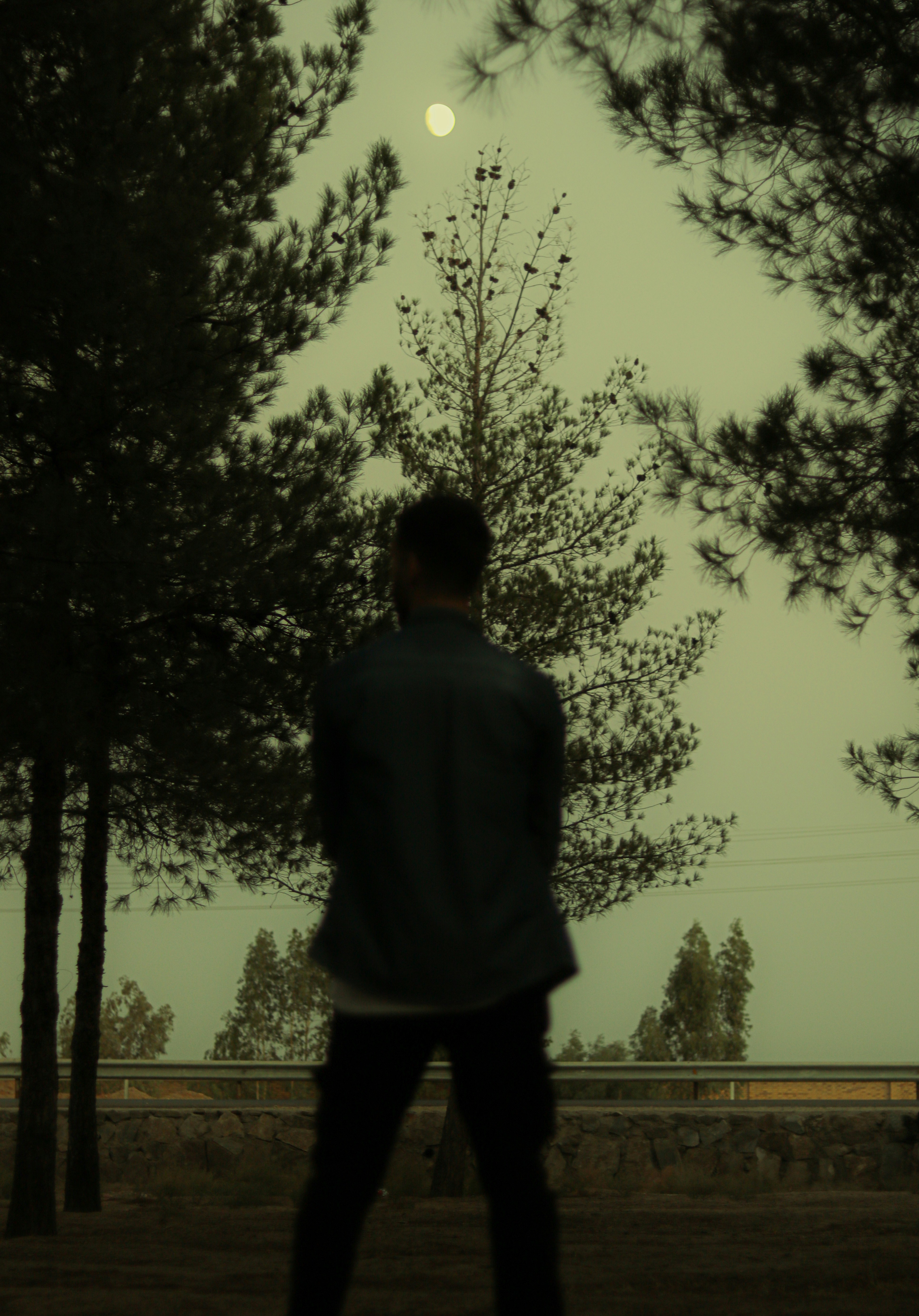 a man standing in front of a lake
