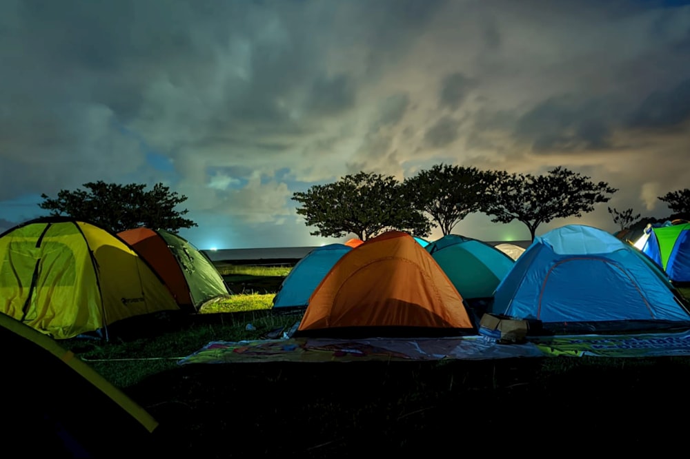 a group of tents