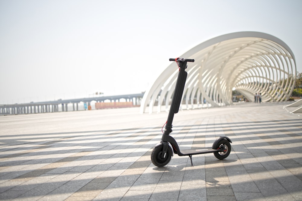 a stroller on a paved area