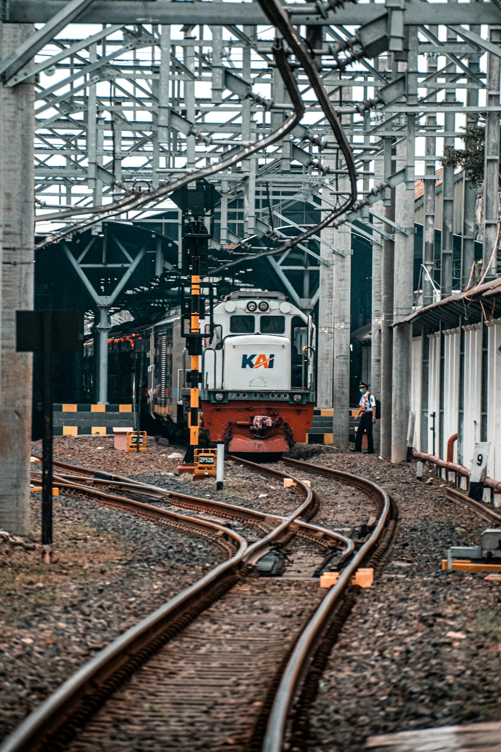 a train on the railway tracks