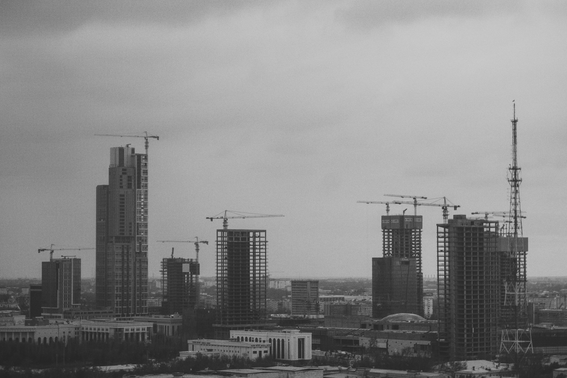 a city with tall buildings