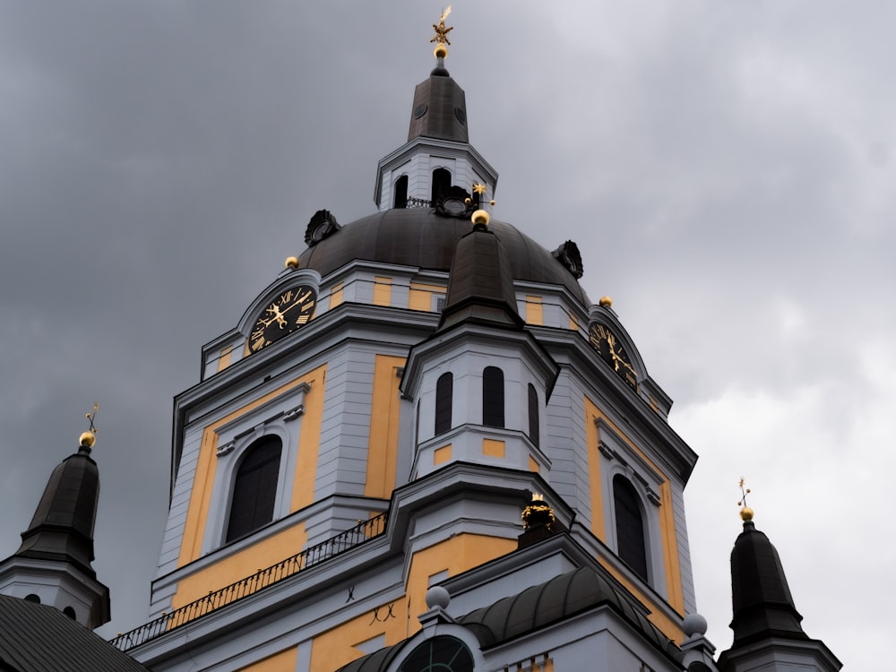 a clock on a tower