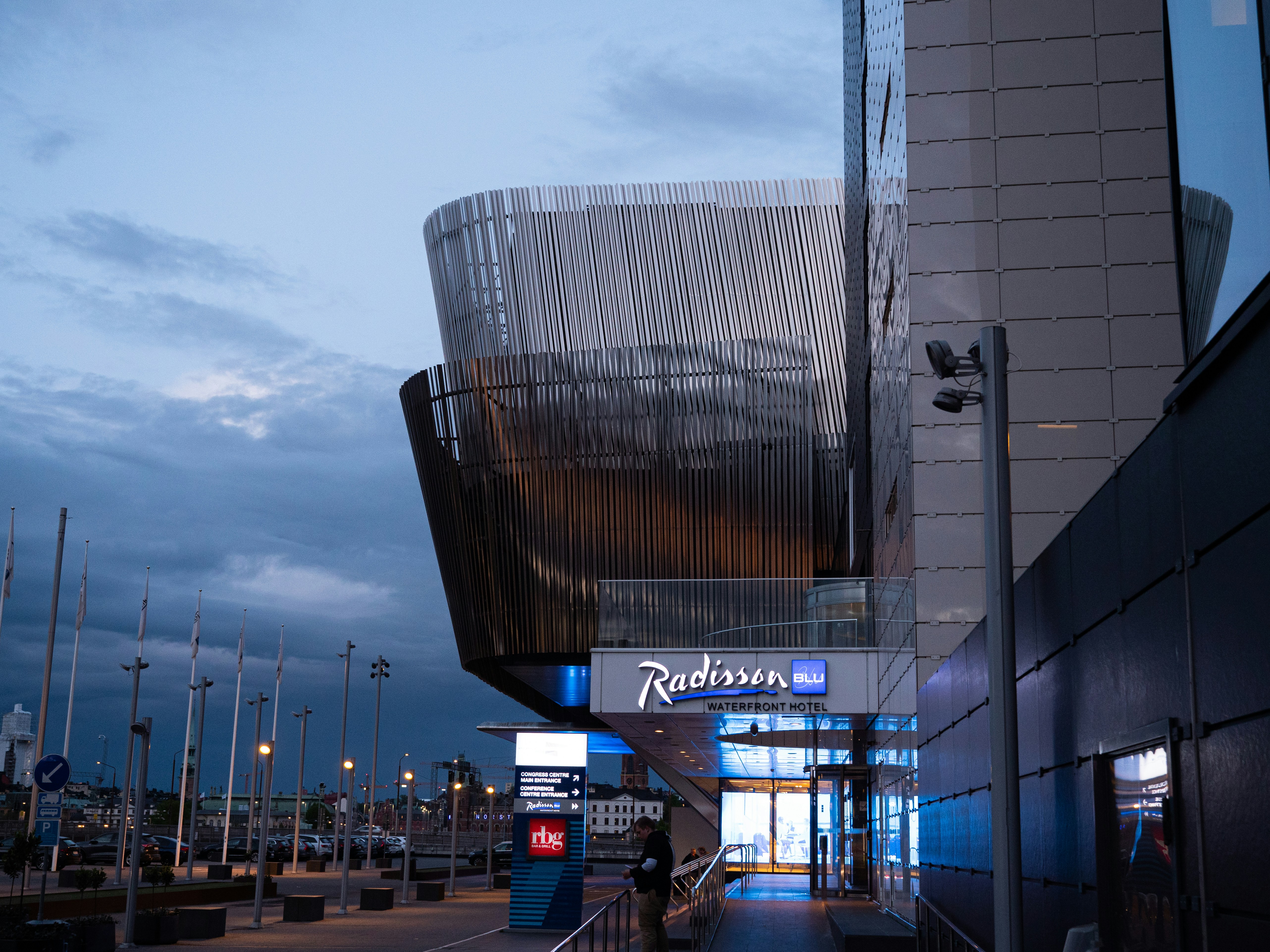 a building with a glass front