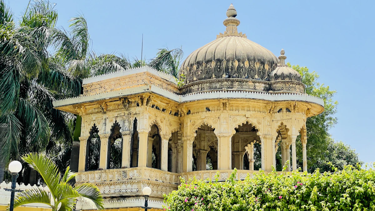 The domed pavilion of Jag Mandir Island Palace