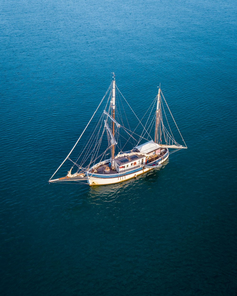 a small boat in a large body of water