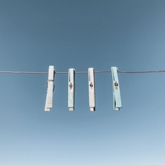 a group of white and blue wires