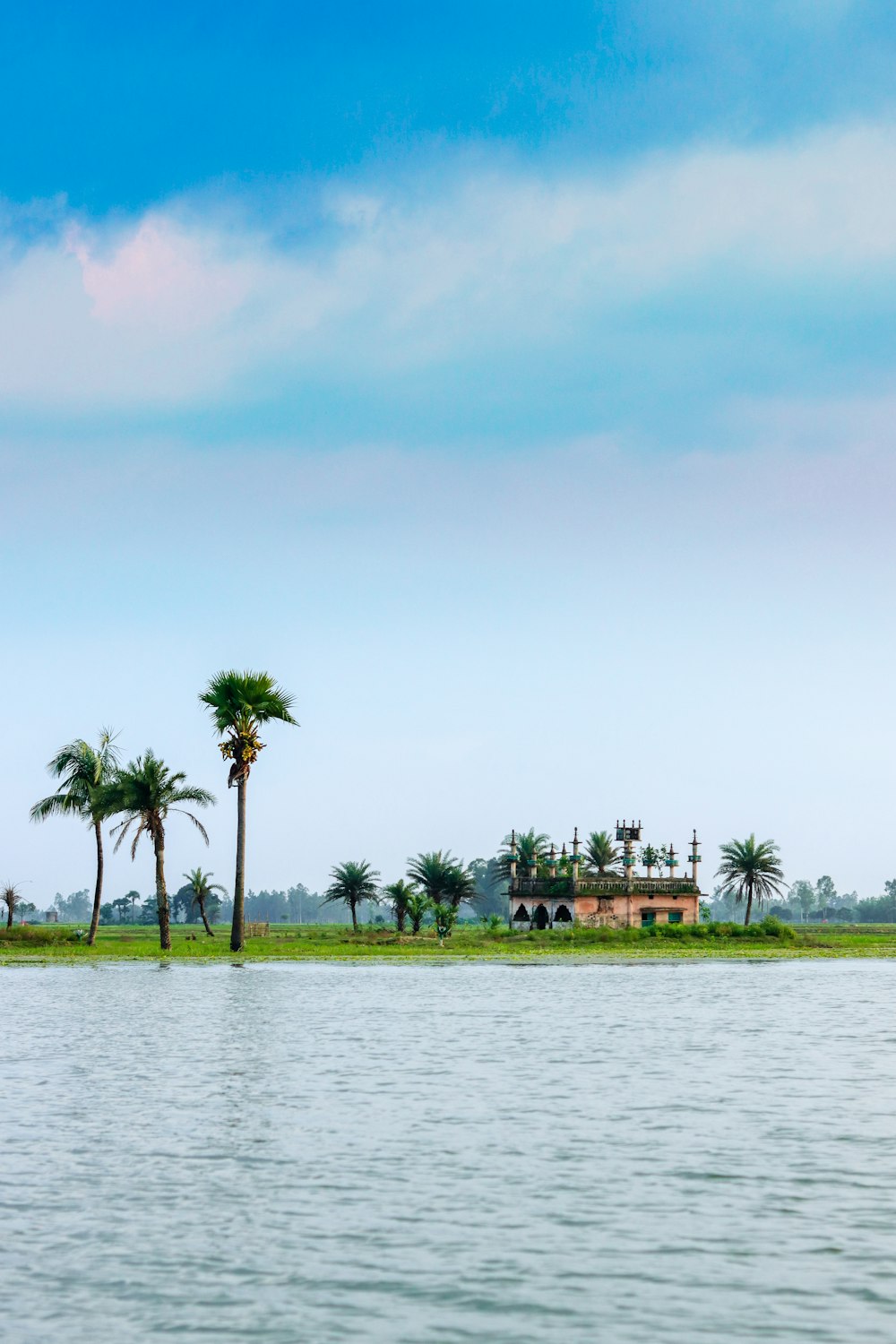 a house on a hill by the water