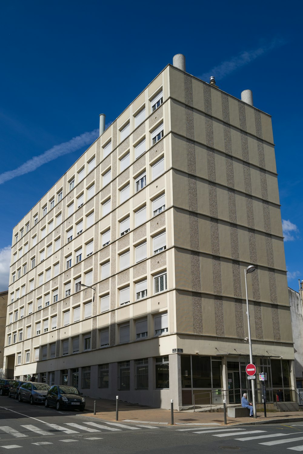 a tall building with many windows