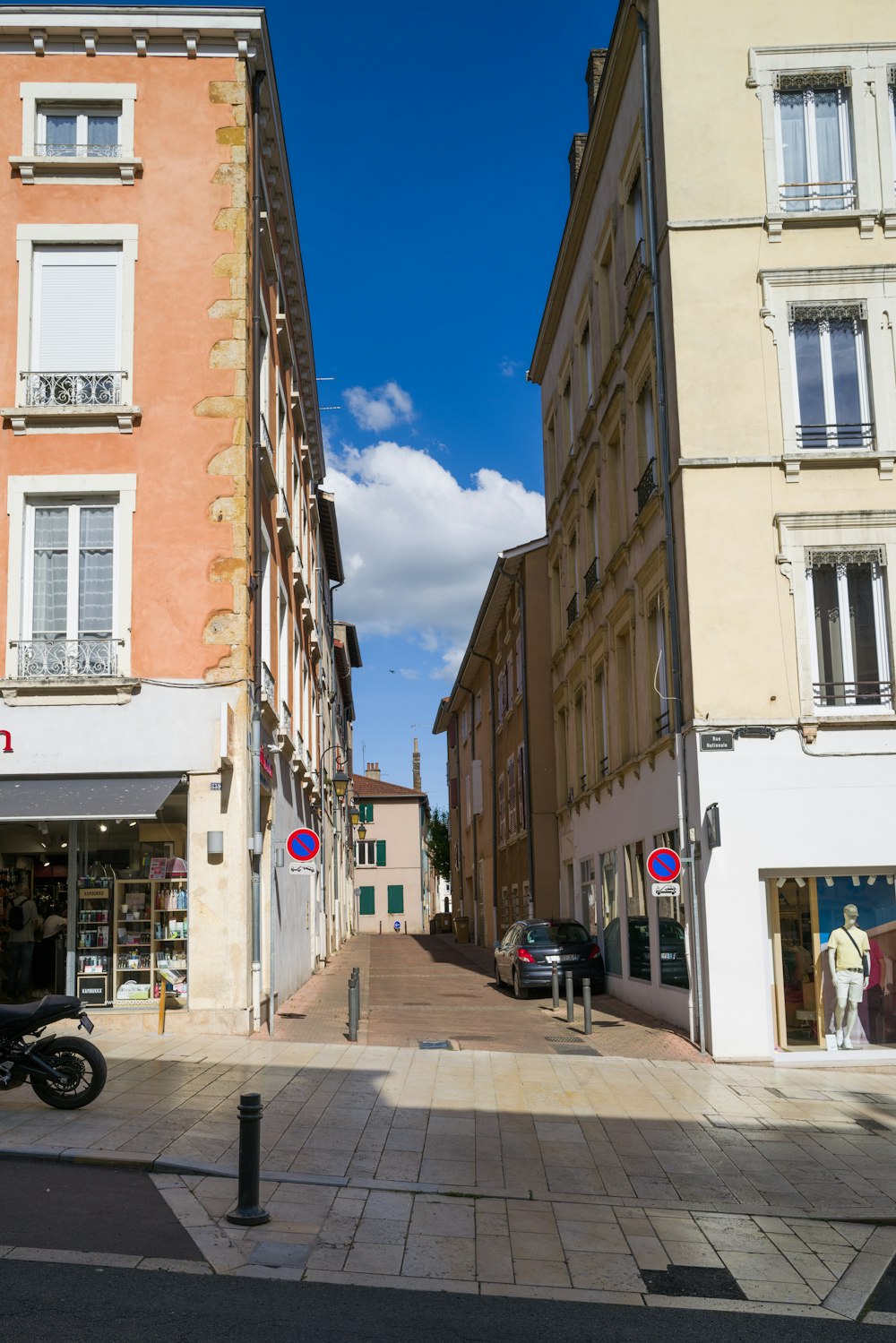 a street with buildings on either side