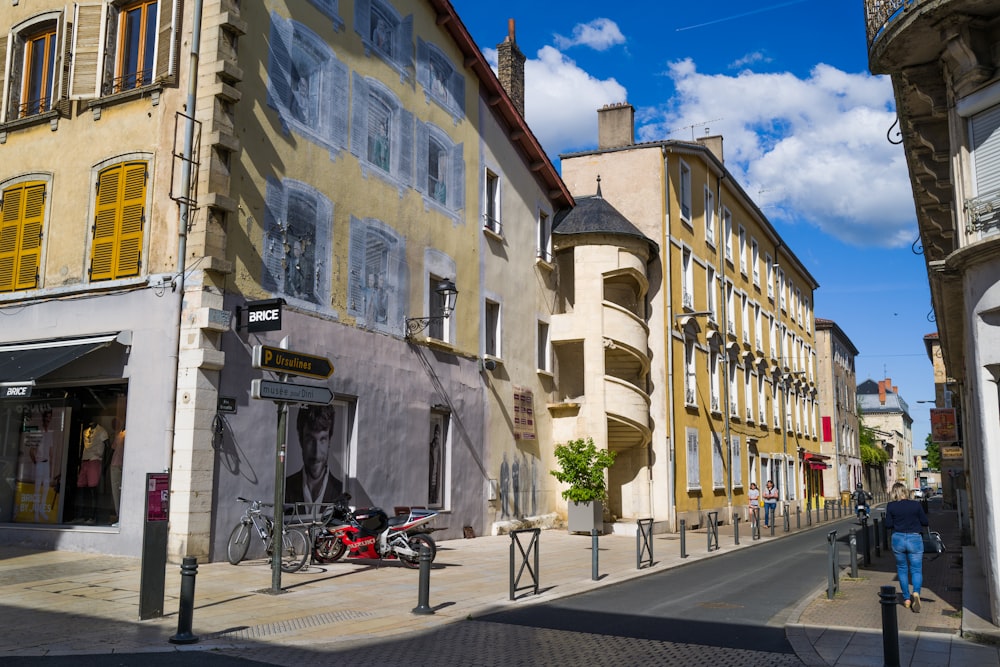 a street with buildings on either side