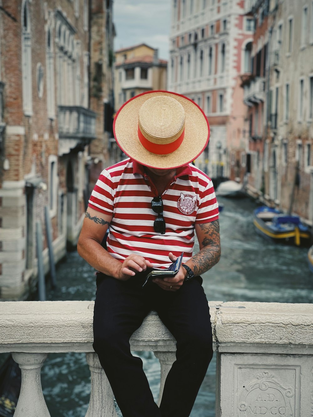 a person sitting on a bench