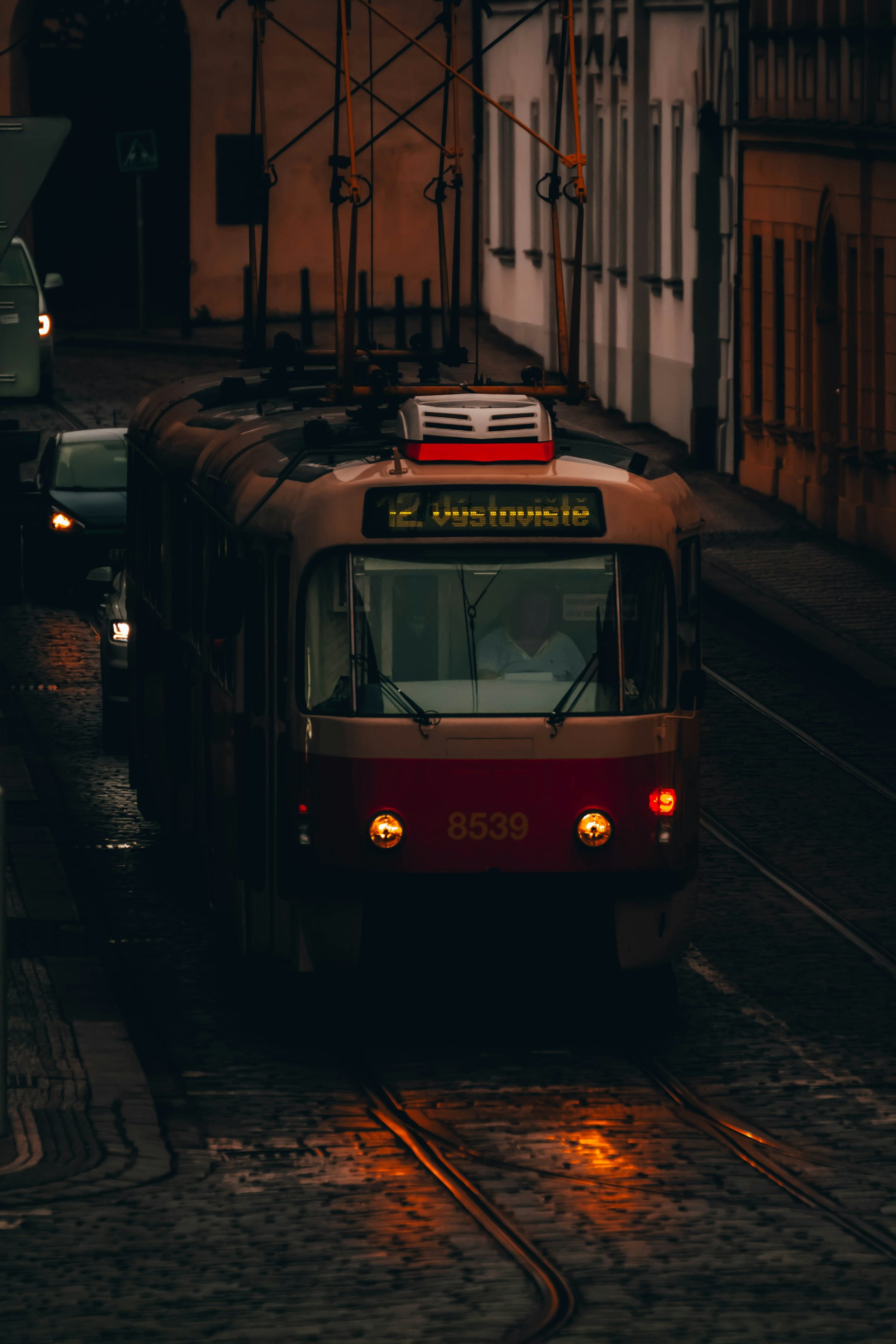 a train on the street