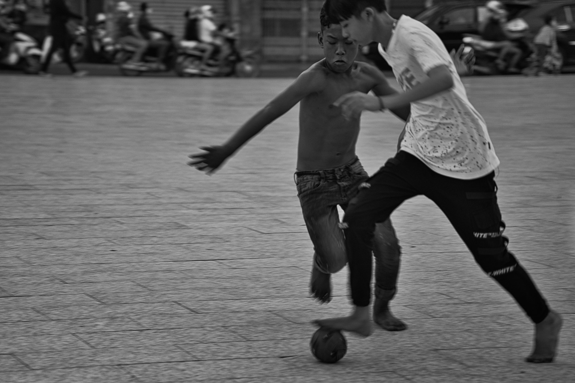 two men playing football