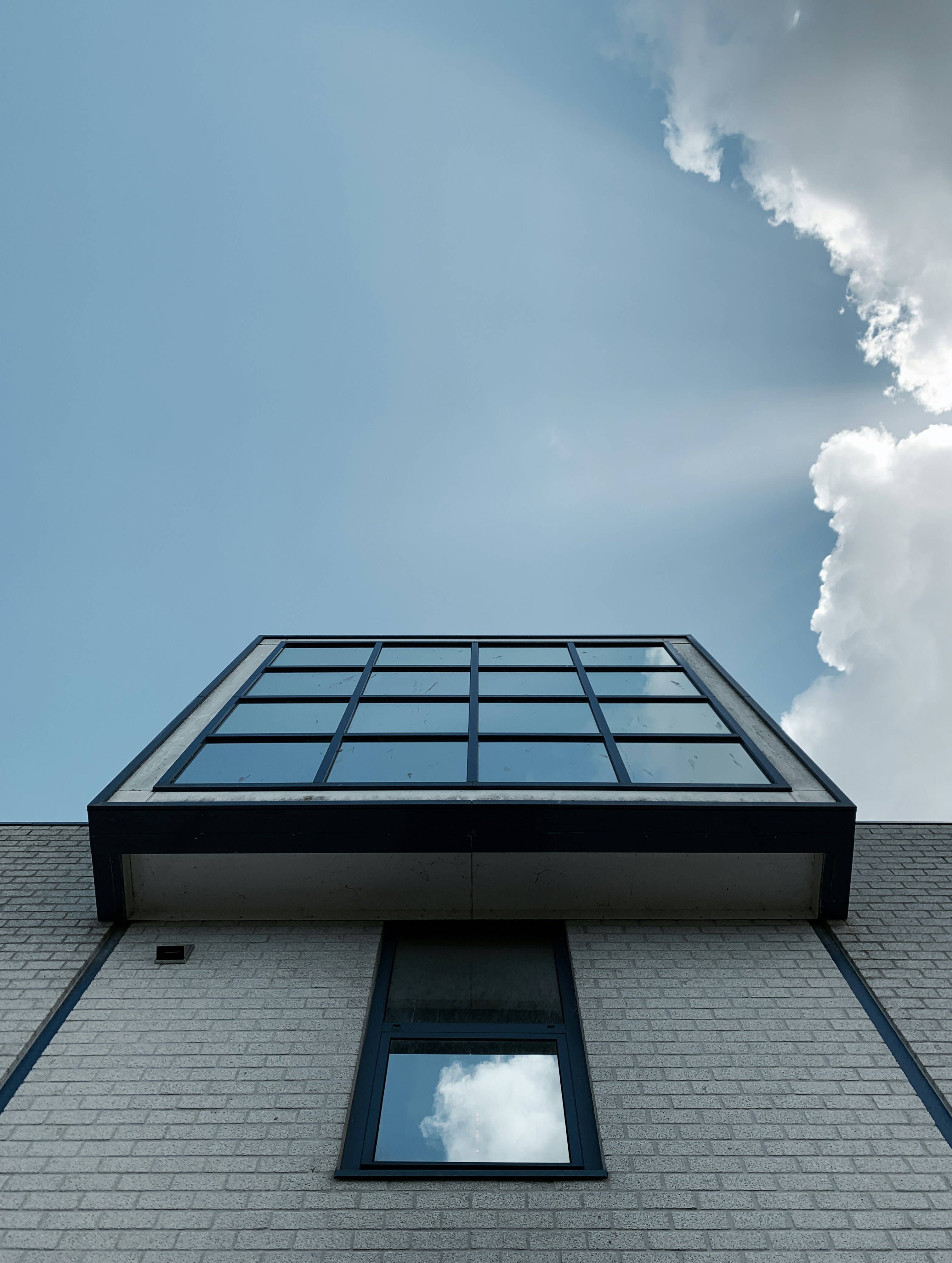 a building with a blue sky